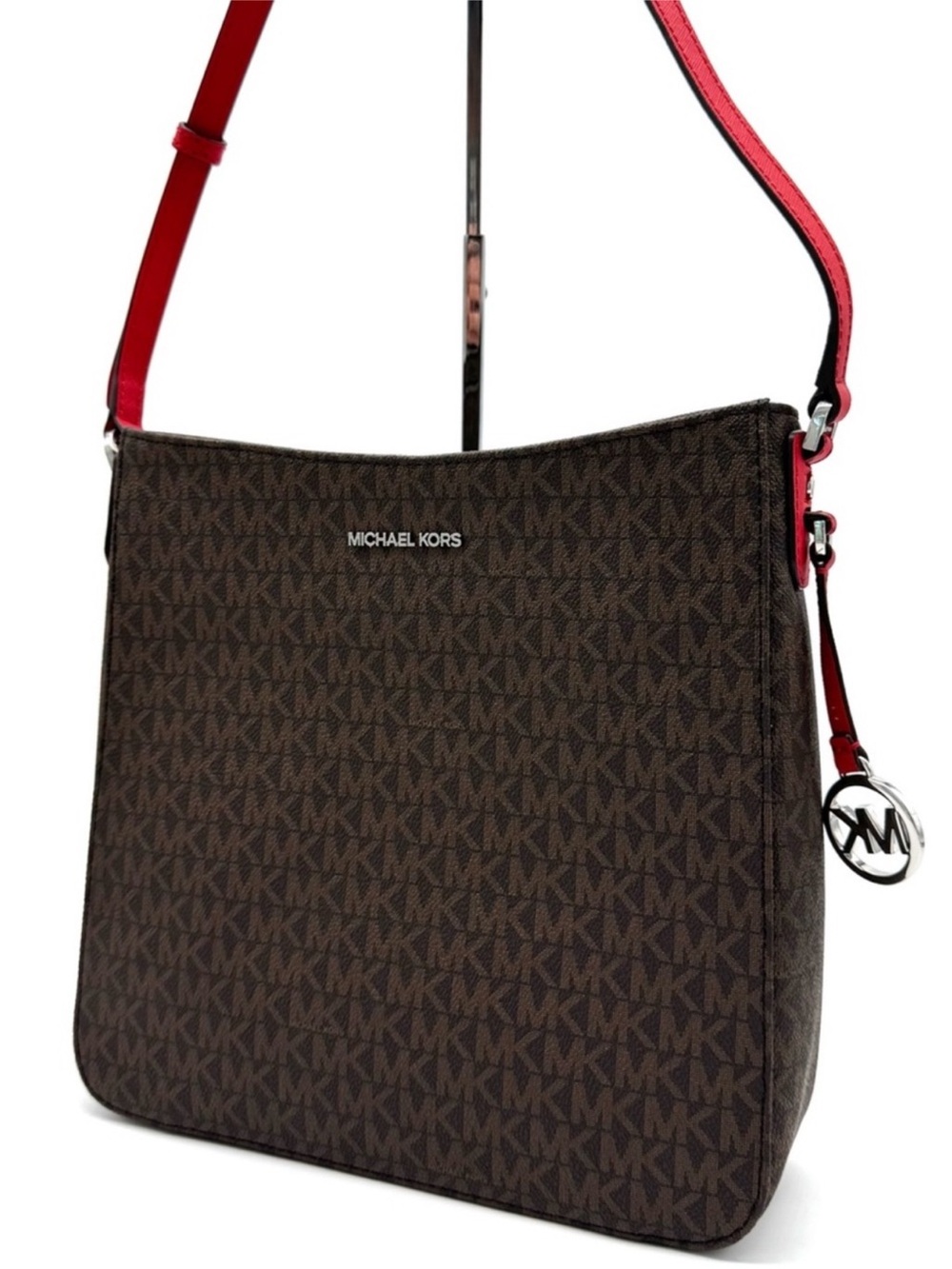 Michael Kors Large Messenger Crossbody Bag Brown/Red